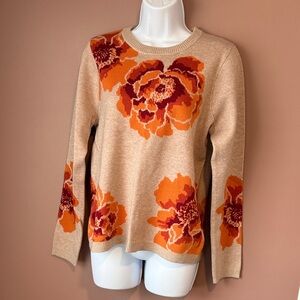 Cynthia Rowley floral intarsia sweater